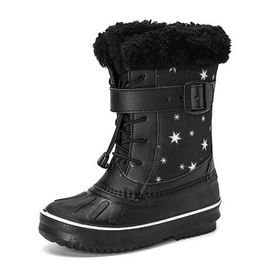 China Wholesale Fashion Waterproof Winter Warm PU Fur Leather Hairy Snow Boots For Kids for sale