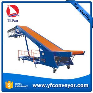 China Truck loading belt conveyor with motorized expanded roller conveyor for sale