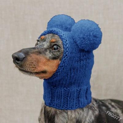 China Fashionable Sustainable Sweater Dog Hat With Two Wool Knitting Balls In Top Pet Clothing Accessories Clothes for sale