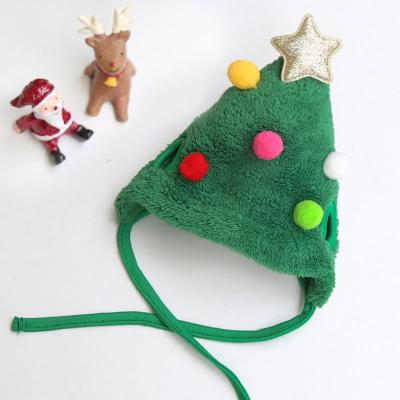 China Autumn Winter Pet Holiday Party Stocked Dress Up Dog Cat Christmas Scarf Hat Pet Hat Saliva Towel Bib for sale