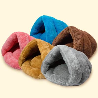 China Autumn Luxury Pet Sleeping Bag Winter Cushion Cat Cave Triangle Waterproof Cat Dog Bed Tent for sale