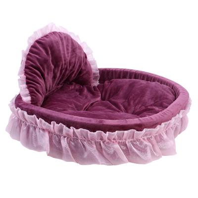 China Wholesale Viable Dog's Nest Cat Sofa Dog Bed Foldable Removable Fashion Cat Kennel Teddy Princess Lace Bed for sale