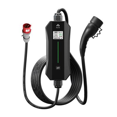 China Portable EV Charger KUAX 3 Phase 16A 230V 3.6KW CEE Plug Type 1 Portable Electric Car Home Charger EV Charger for sale