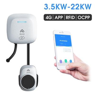 China EV Charger Wallbox KUAX 16A 32A APP Control J1772 Plug 7kW Smart MINI Wallbox EV Charger for sale