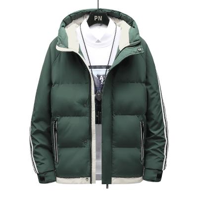 China New Winter Windproof 2021 Men's Single Hooded Solid Color Thick Cotton Warm Jacket Fashion Striping Jacket Men Luxury Clothing M-4XL for sale