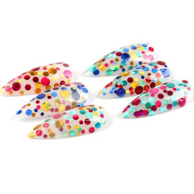 China Nail Art Glue Jewelry Manicure Round Sequins Nail Decoration DIY Nail Phototherapy Size Mixed 6 Color Nail Jewelry for sale