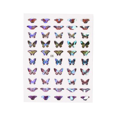 China Domestic hot-selling DIY nail 3D laser explosion-proof butterfly nail waterproof stickers for sale