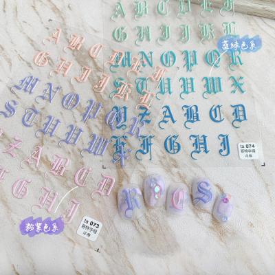 China Nal Art Decoration Gothic style letters nail stickers for nailing accessories for sale