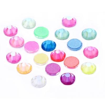 China Nal Art Decoration Luminous Mocha series fluorescent flat round diamond nail diy jewelry mixed 1440 pieces for sale