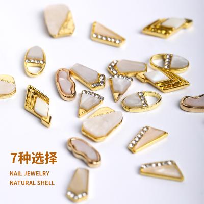 China Nail DIY Manufacturer Alloy Shell Stone DIY Nail Biggest Sale Irregular Shaped Decoration for sale