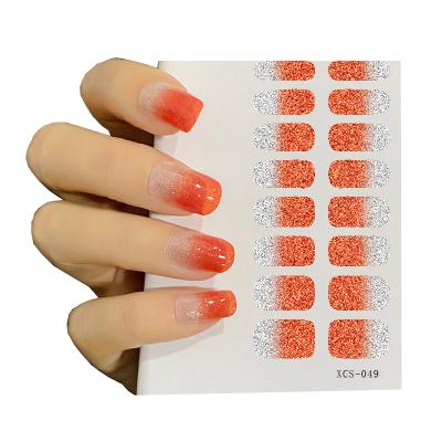 China Nail Beauty Best Selling New 16 Nail Polish Film Stickers Cheap Waterproof Candy Color Daisy Nail Stickers for sale