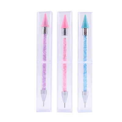 China Factory Direct Sale Dual-use Barrel Pointed Nail Pen Manicure Tools Double-Headed Embossing Stick Drill Pen for sale