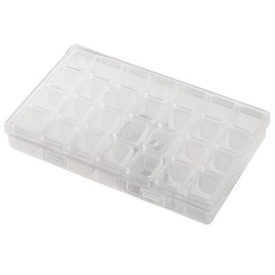 China Nail beauty 28 compartment transparent nail art jewelry plastic packaging box, the storage box can be opened and removed separately for sale