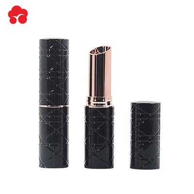 China Cosmetic Cylindrical Concave Convex Stripe Lipstick Tube / Oblique Lipstick Tube Packaging Material for sale