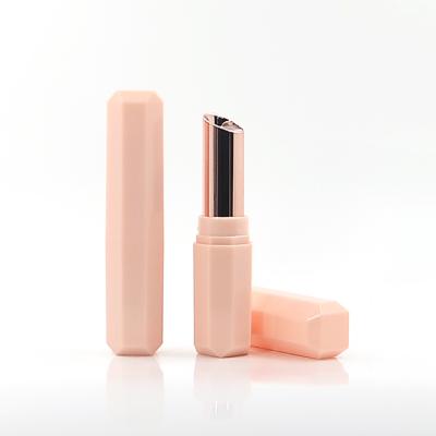 China Water Chestnut Cosmetic Polygonal Lipstick Cut Tube / Plastic Small Mouth Slant Lipstick Tube Shell for sale