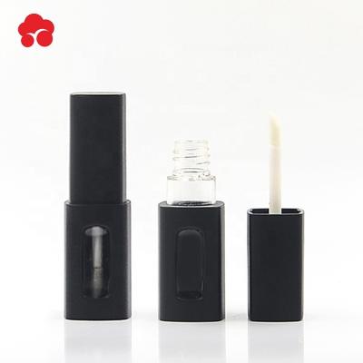 China Luxury Cosmetic Black Lip Gloss Tube Square Lip Gloss Packaging for sale