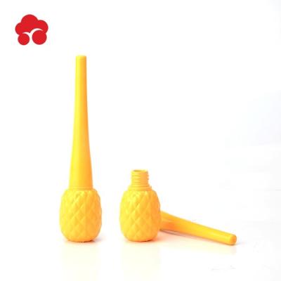 China Fashionable factory price pineapple shape 8ml eyeliner tube container with yellow/white brush for sale