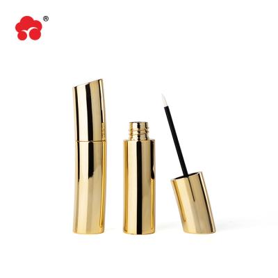 China Long and short cosmetic luxurious gold bottle curved eyeliner tube packaging customization for sale