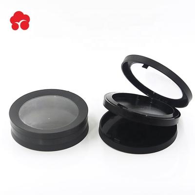 China Cosmetic Skylight Powder Compact Circular Double-Decker Packaging With Mirror for sale