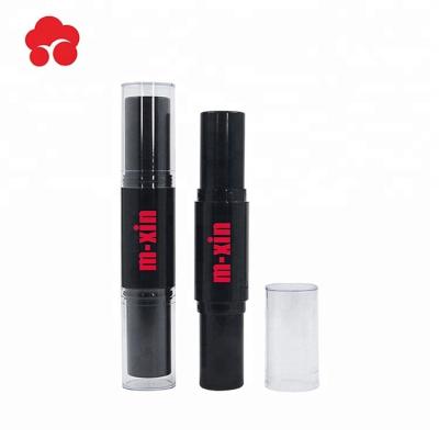 China Factory Fashionable Black Cosmetic Private Label Lipstick Double Side Tube Packaging With Transparent Cap for sale