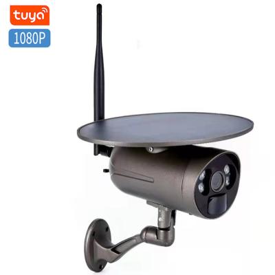 China IP Night Vision 1080P Bullet Motion Sensor Alarm Wireless Smart Video Battery Waterproof Security System Outdoor Solar CCTV Camera Tuya Wifi for sale