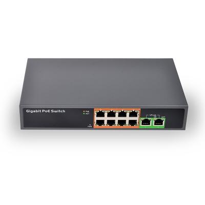 China Gigabit 8 PORT POE switch 150W power IEEE802.3af/at SN-PSE1008G poe network ethernet switch for sale