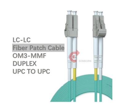 China OM3 LC to LC Fiber Patch Cable 3m(10ft) - Fiber Optic Cable Cord Multimode Duplex  50/125μm for sale