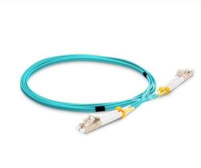 China LC UPC to LC UPC Duplex OM4 2.0mm LSZH Multimode Fiber Optic Patch Cable 15m for sale