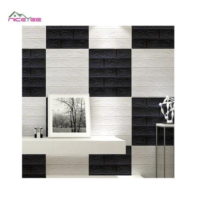 China Modern Home Decor 3d Protection Wall Sticker 3d XPE Foam With Self Adhesive Soft Foam Wallpaper 3d Wallpaper for sale