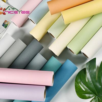 China Modern/Simple Modern/Simple Self-adhesive Eco-friendly Wall Papers PVC Wall Paper Rolls Home Decor Plain Vinyl Coating Wall Papers for sale