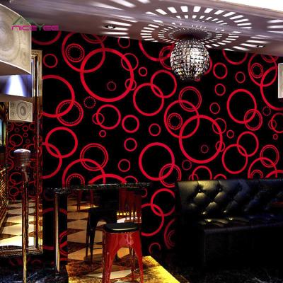 China Modern Colorful Decorative Round Shape 3d KTV PVC Wallpapers Waterproof Wallcovering for sale