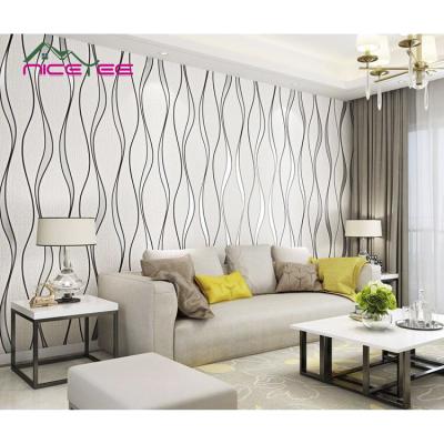 China Modern White 3d Wallpaper Ware Wall Decor Non Woven Living Room Wallpaper Home Decoration for sale