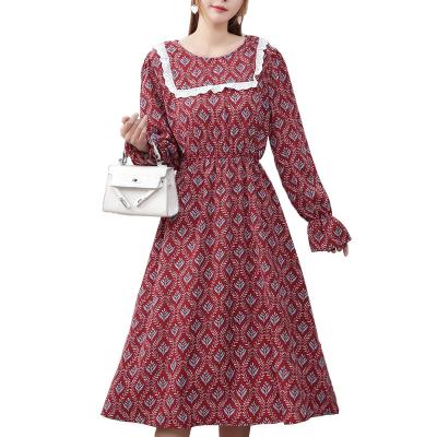 China YIRUO Breathable 9920-2-13 2021 Autumn Hot Sale Women's Elegant Pleated Midi Long Sleeves Elegant Casual Women's Dresses for sale