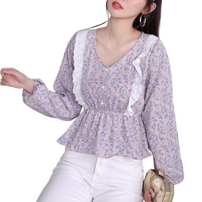 China YIRUO YM089 Spring Autumn New Chiffon Elegant Long Sleeve Breathable Shirt Tops For Women 2022 for sale