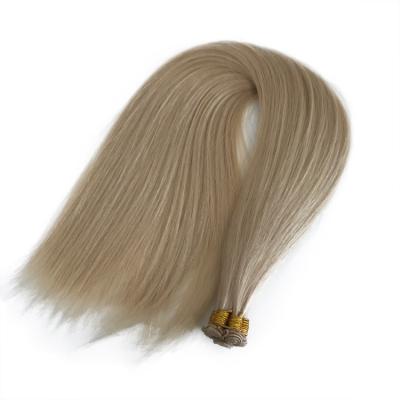 China Wholesale Price Silky Straight Hair European Top Quality Double Drawn Hand Drawn Tied Hair Weft Extensions for sale