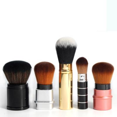 China Powder Retractable Single Brush OEM Large Pink Cream Portable Blush Brush for sale