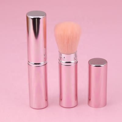 China Angular Blush Retractable Custom Design Rechargeable Pink Sunscreen Fill Flat Powder Brush for sale