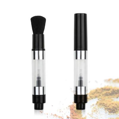 China Smudge Brush Goat Hair Fiber Custom Loose Powder Brush With Container Makeup Dispensing Brush for sale