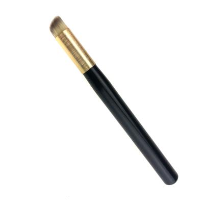 China Powder mermaide eye brush custom min matte black gold synthetic angled long label under angled eye vegan makeup brush for sale