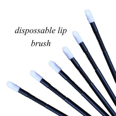 China Angular Blush Wholesale Shenzhen Factory Color Custom Soft Hair Black Wand Lip Brush Applicator For Makeup Disposable Lip Gloss Brush for sale