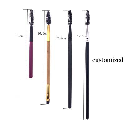 China Custom Plastic With Cap Private Label Silicone Eyelash Bamboo Metal Gold Retractable Wand For Eyelash Extensions Mascara Brush for sale