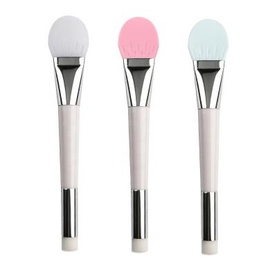 China Multi fan brush taklon cruelty free logo 2 sided vander life light purple pink double face slilcone makeup brush for face mask for sale