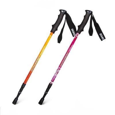 China Expandable Ultra Light EVA Climbing Stick for Rising, Portable Aluminum Alloy Walking Stick with Straight Handle for sale