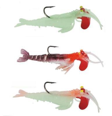 China lead head hook multi-knot Glow-in-the-dark shrimp baits mainly attack perch tangerine fish sea fish shrimp bionic baits YRF333 for sale