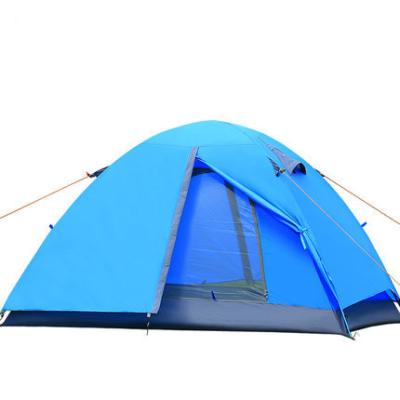 China Double Diagonal Double Tying Type Outdoor Tent Camping Gear Set Aluminum Rod Rain Resistant Outdoor Camping Tent for sale