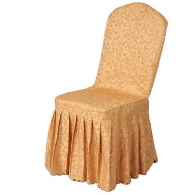 China Simple High Quality Dining Chair Cover Dining Chair Seat Cover Spandex Chair Covers Wedding Champagne Color for sale