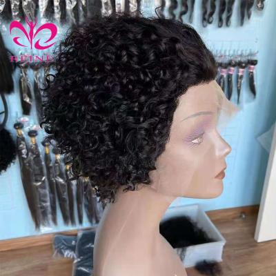 China Bob Wig Virgin Hair Short Wigs, Cambodian Cuticle Aligned Lace Front Pixie Cut Wig Wholesale Price Wigs 13*4*1 T Part for sale