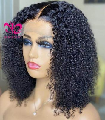 China 4x4 Straight Curly Bob Lace Closure Wig Indian Bob Hair For Double Drawn Blunt Color Women Hair Wig Cut Bob Wig for sale