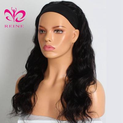 China Pulled Queen Hair Headband Wig Straight 150% Ice Silk Headband Scarf Double Straight Hair Wigs For Black Women for sale