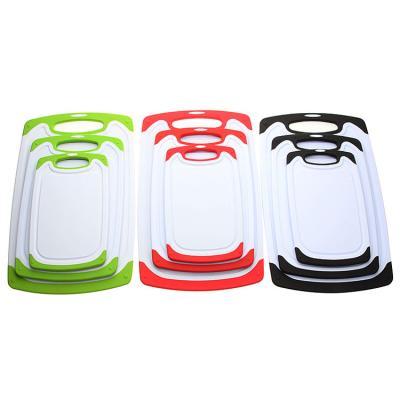 China Dishwasher Safe Plastic Chopping Board Food Grade PP Kitchen Sustainable Extra Large Plastic Chopping Board Set of 3 for sale